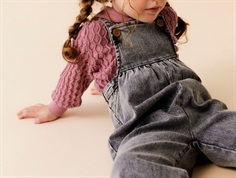 Lil Atelier light grey denim overall trousers